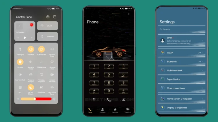 Porsche Black Gold EMUI Theme