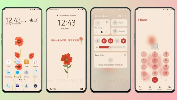 Red Flower EMUI Theme
