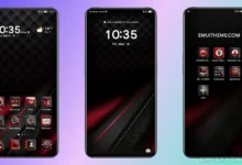 Black red simulacra EMUI Theme