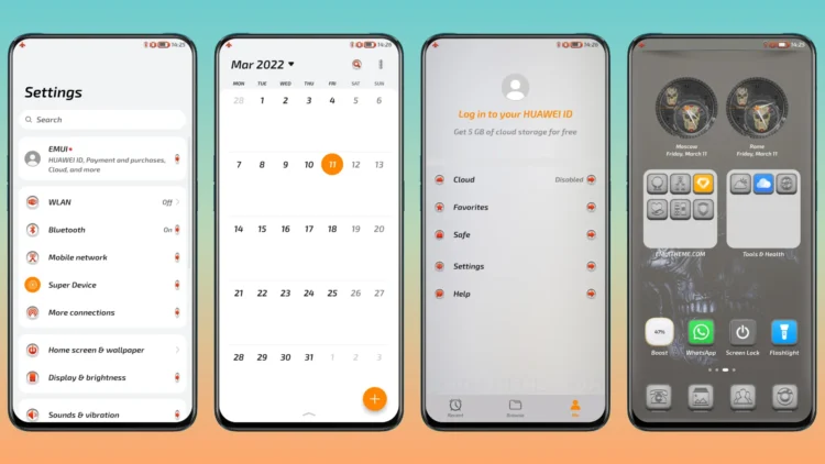 White f EMUI Theme