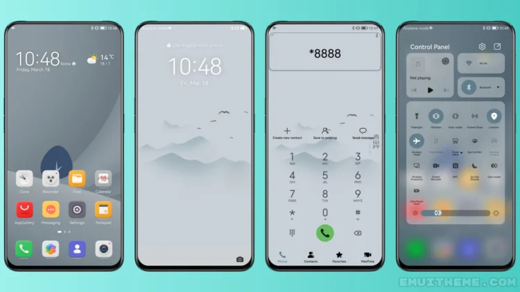 Cyan Peak Mountain EMUI Theme