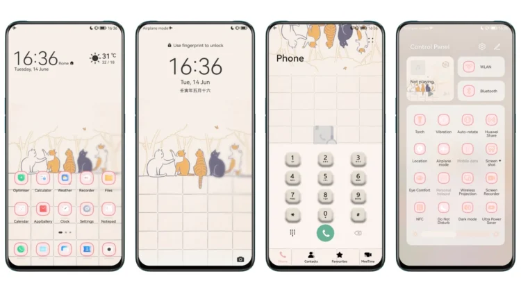5 Cats EMUI Theme