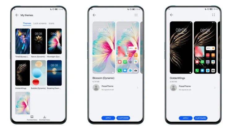 Huawei P50 Pocket Stock Themes