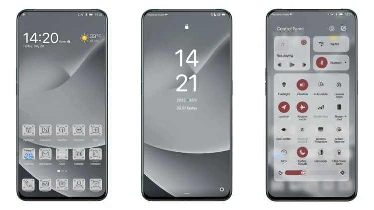 Metallic Grey EMUI Theme