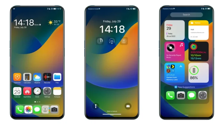 iOS 16 Dark EMUI Theme