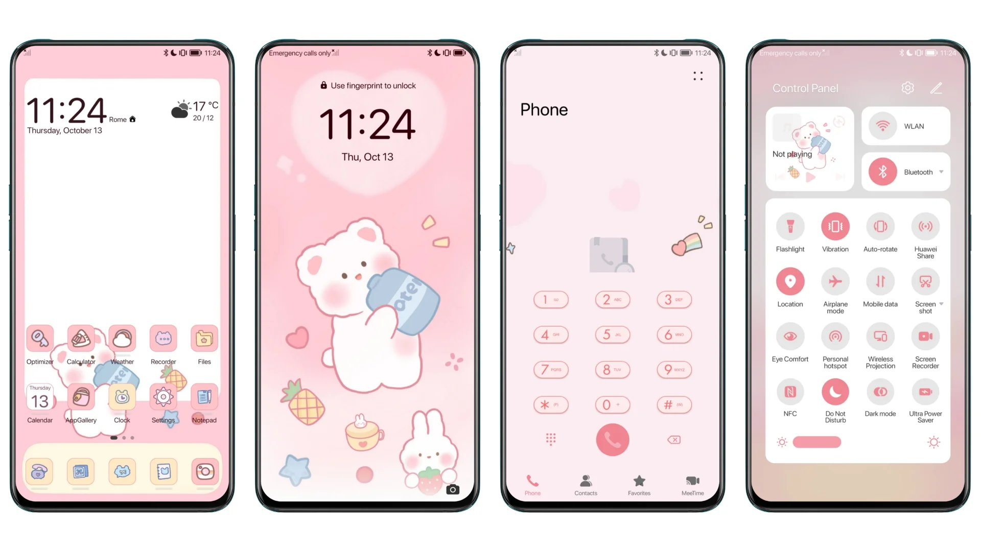 Cute Bear V16 Theme For Huawei Emui Harmonyos And Honor Magic Ui
