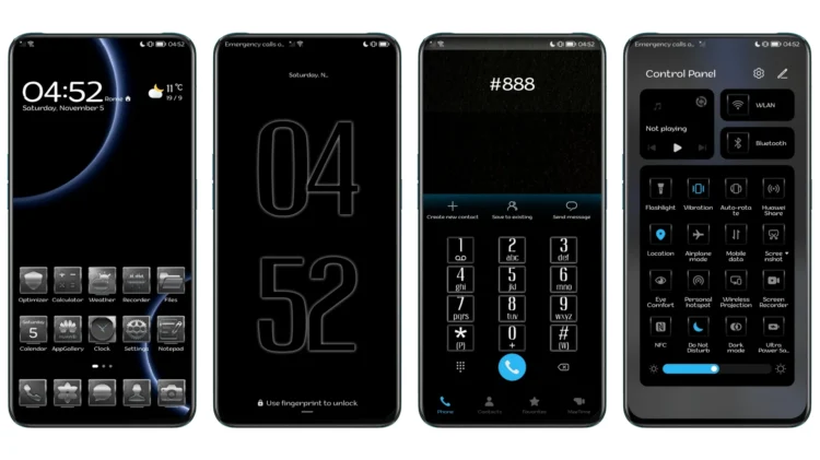 3D Black EMUI Theme